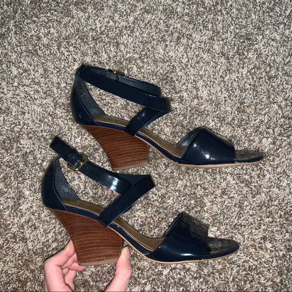 Franco Sarto Shoes - Vintage Franco Sarto navy blue and brown heels
